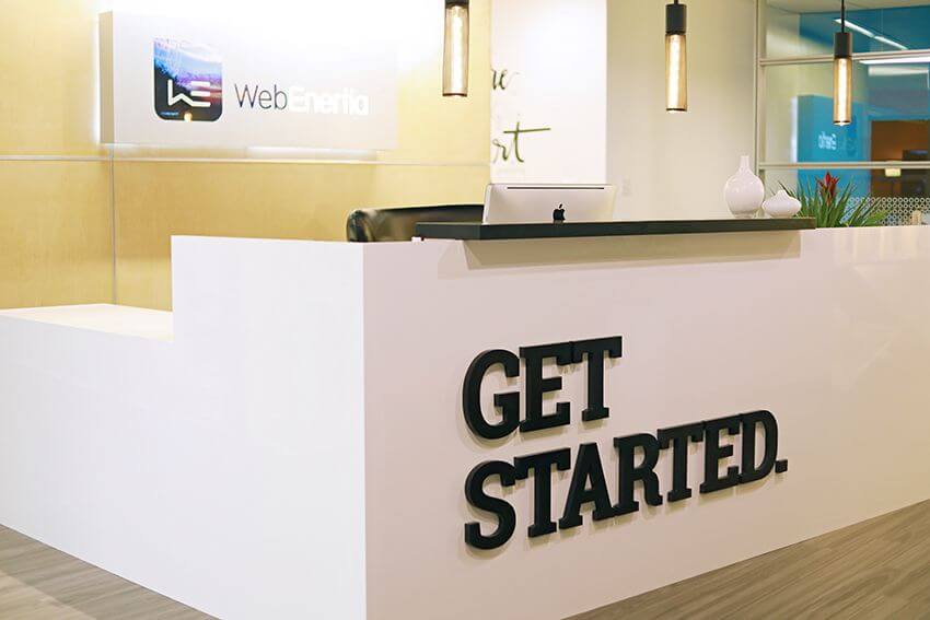 Clear Digital backlight lobby desk