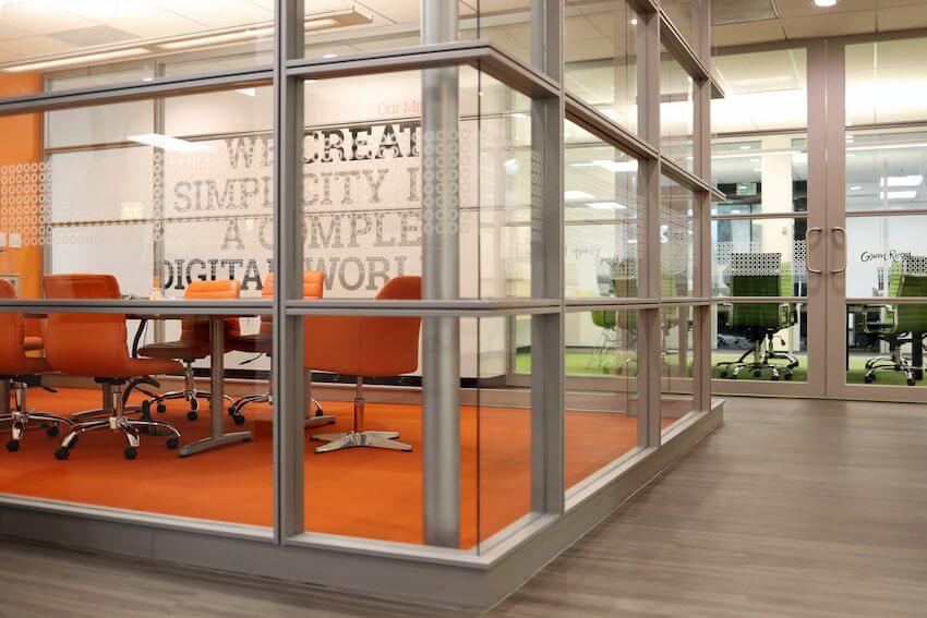 Clear Digital backlight lobby desk2