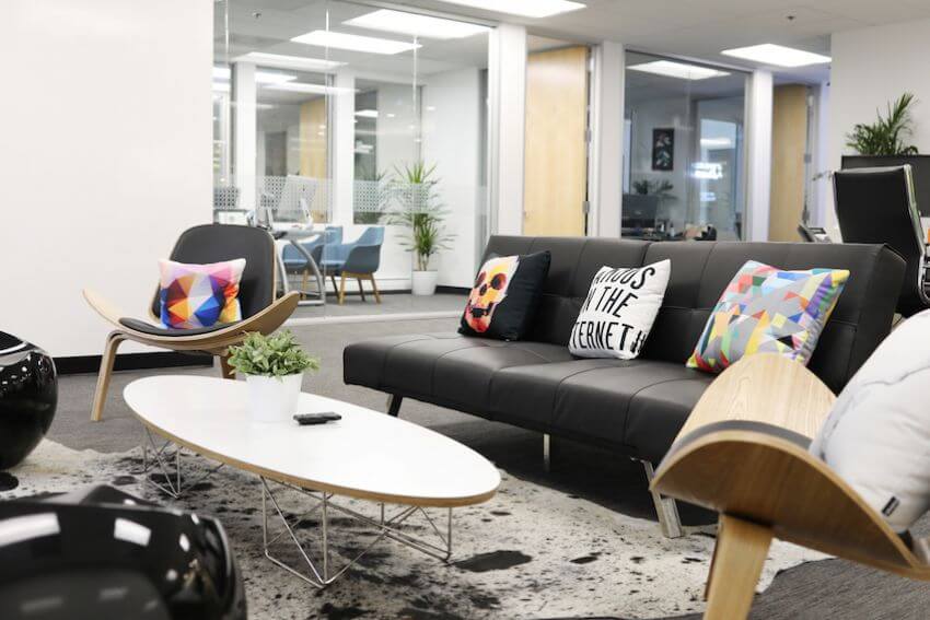 roadmapping space whiteboard walls black couch