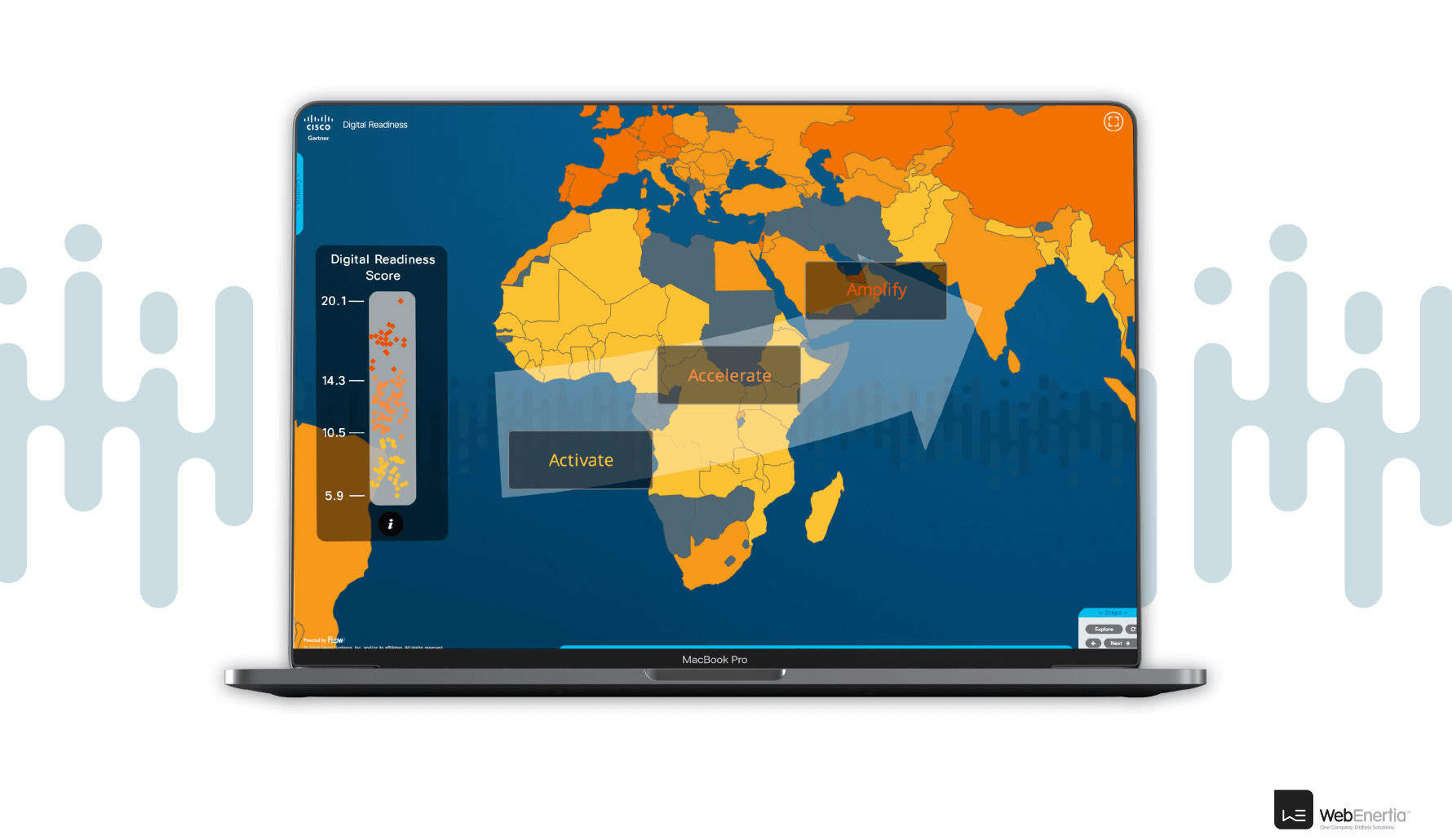 Cisco CSR digital readiness scores color coded map of Africa